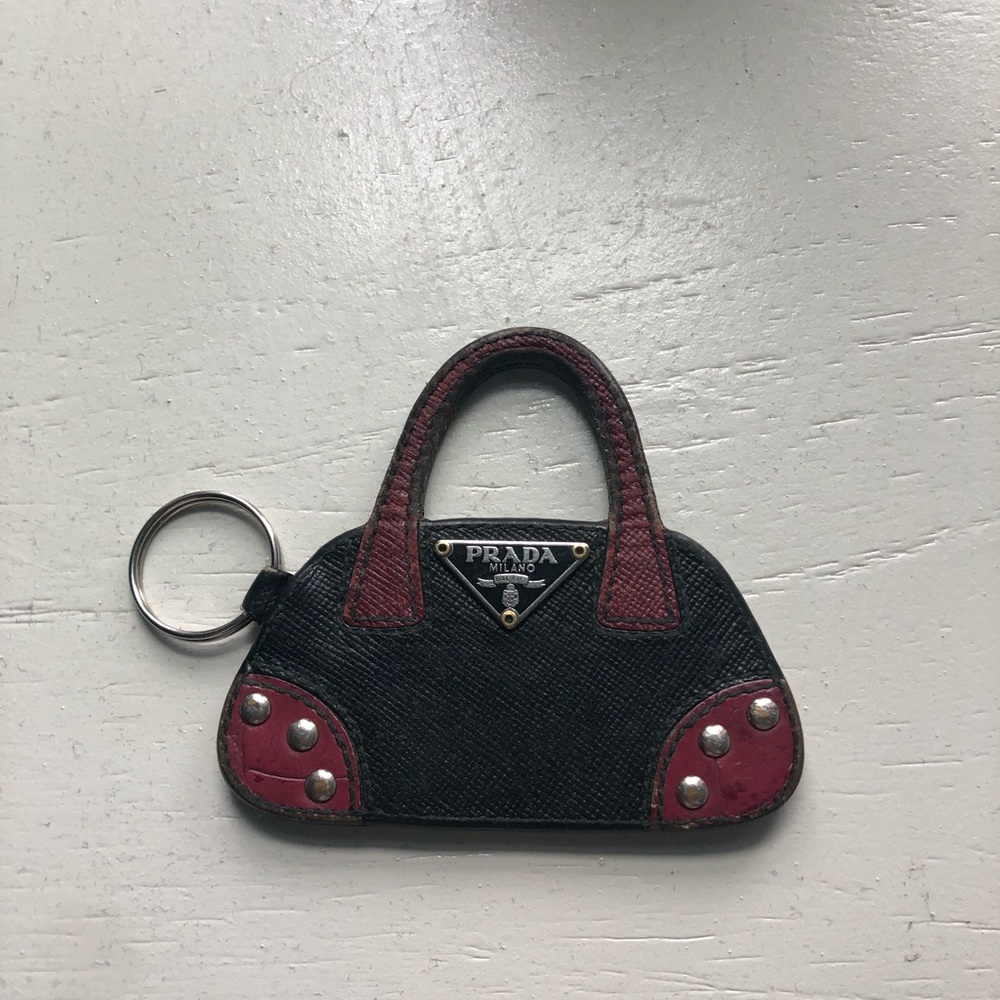 Prada handbag keychain.